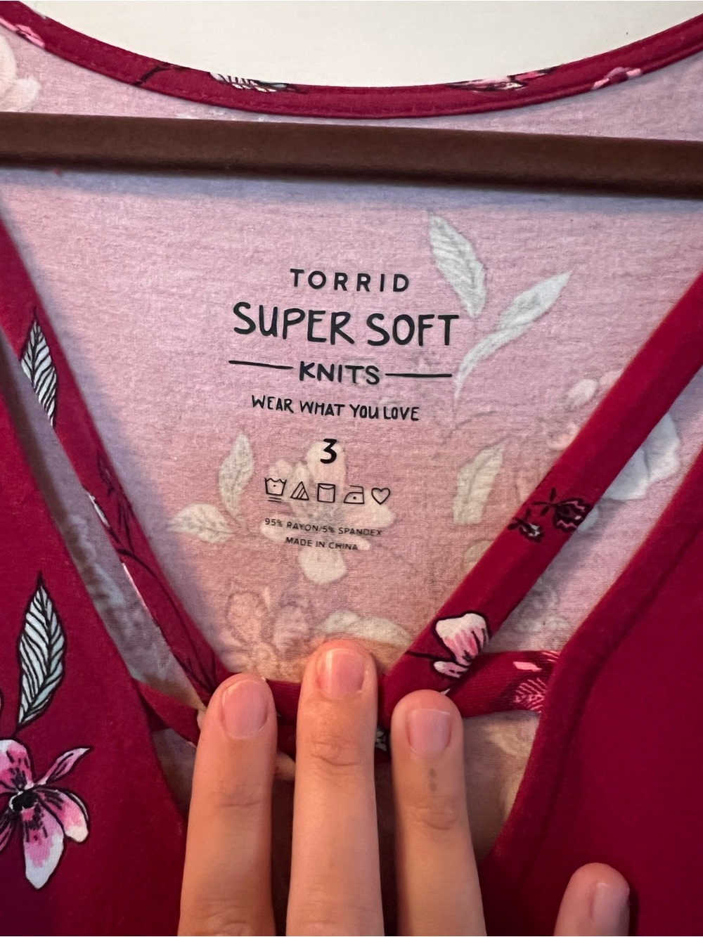 Torrid Maroon Floral Crisscross Babydoll Top - Picture 3 of 3